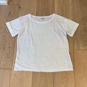 J. Crew Soft White Linen Tee Size S